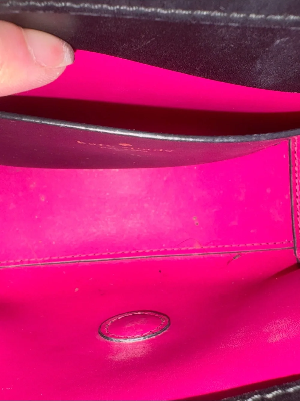 Kate Spade Black Crossbody with Pink Strap Accent ***